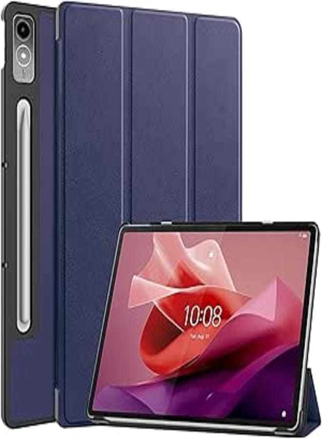 NESLIN Case Compatible with Lenovo Tab P12 12.7inch 2023 Cover, Trifold Stand with Auto Sleep/Wake Function, Soft Slim Flip Case TPU Protective Cover Compatible with Lenovo Tab P12 12.7" 2023 (Blue)